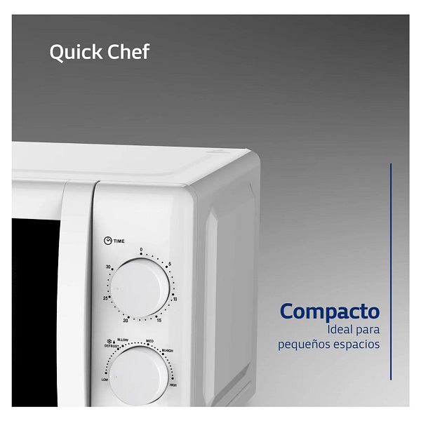 Microondas BGH B120M20 20 lts.control rotativo Blanco - Imagen 4