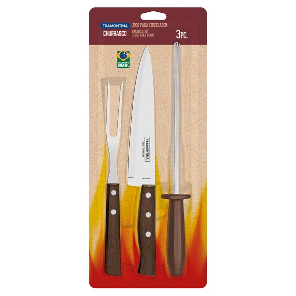 Juego asador TRAMONTINA 22299/046 Tradicional 3 pzas.(incluye tabla)