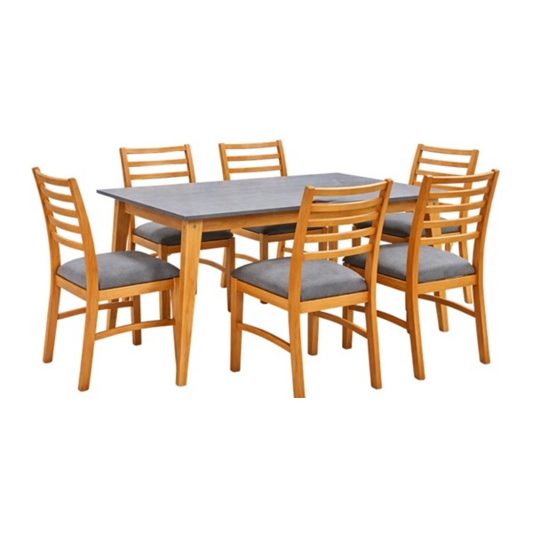 Combo Paris mesa escandinava 1.60 mts. + 6 sillas Serena