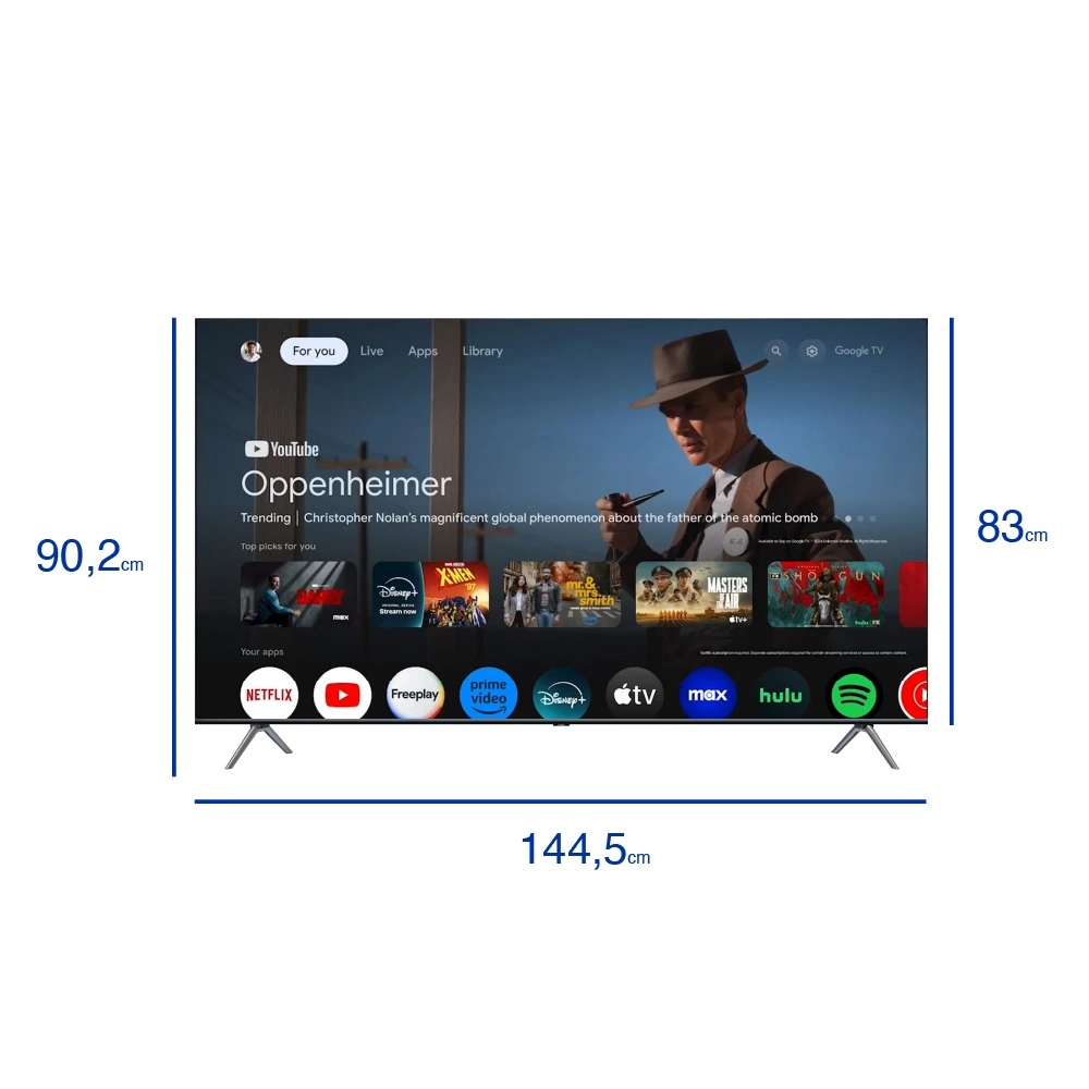 SMART TV 65" UHD HYUNDAI 65UHD8G Google TV - Imagen 2