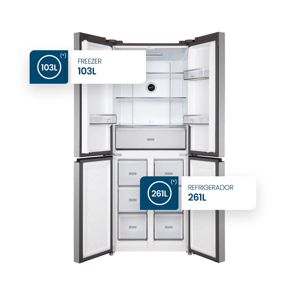 Heladera No Frost PHILCO NPHSM364X 364 lts. Inverter Ac.Inoxidable - Imagen 4
